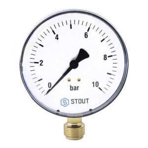 Манометр радиальный (корпус Dn 50 мм, шкала 0-10 бар, 1/4) Stout